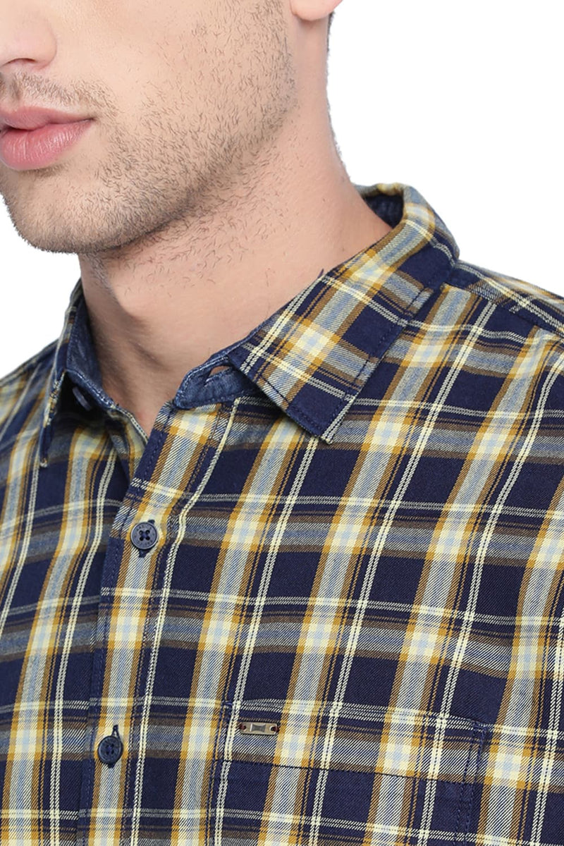 BASICS SLIM FIT CHECKS SHIRT