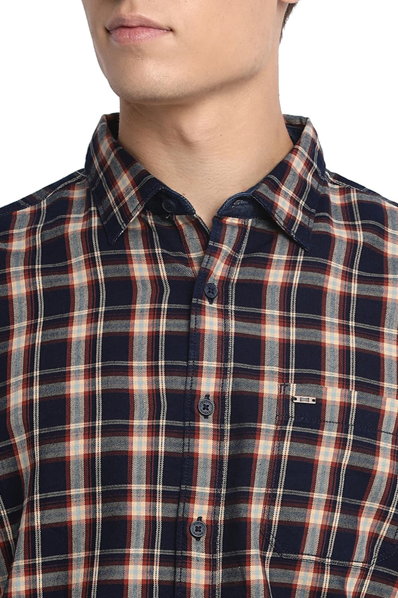 BASICS SLIM FIT CHECKS SHIRT