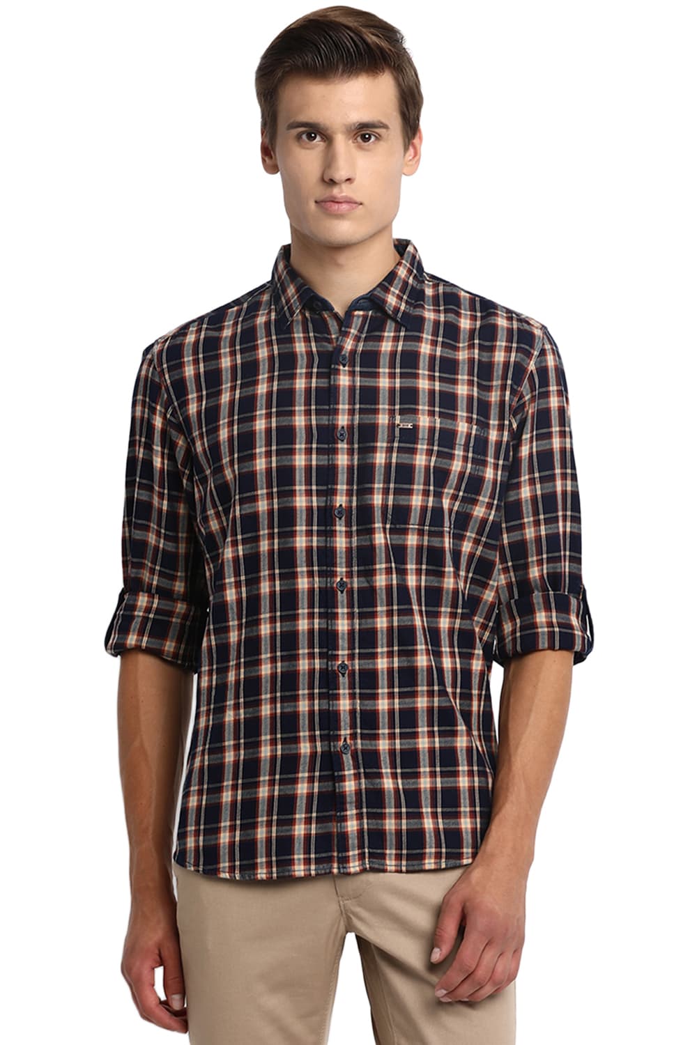 BASICS SLIM FIT CHECKS SHIRT