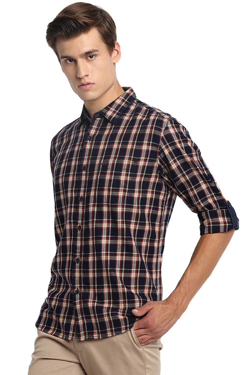 BASICS SLIM FIT CHECKS SHIRT