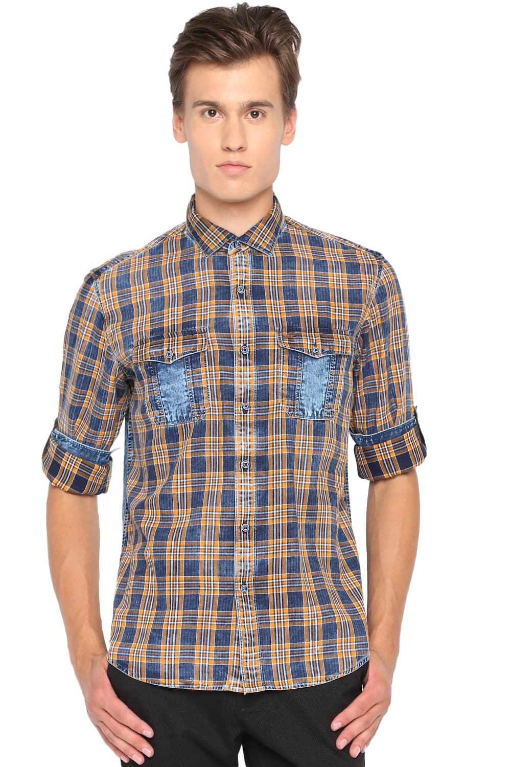 BASICS SLIM FIT DENIM SHIRT