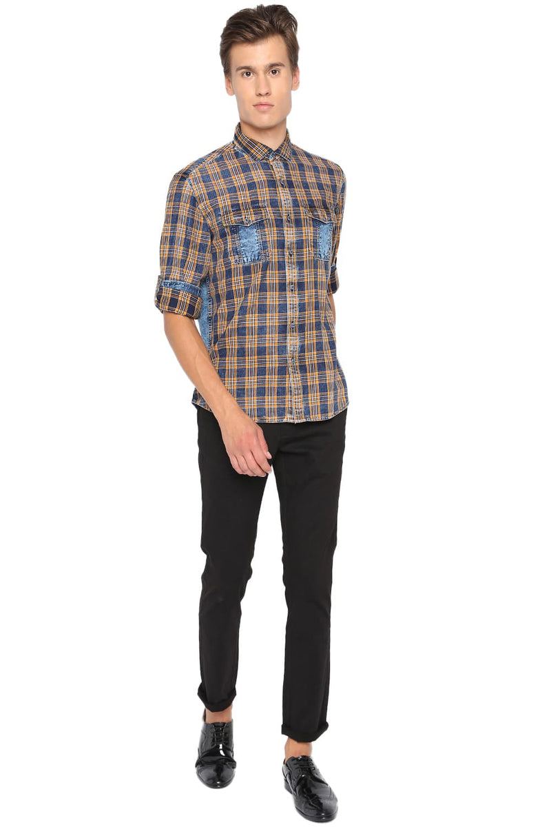 BASICS SLIM FIT DENIM SHIRT