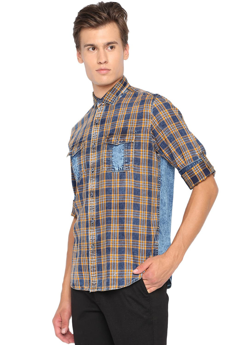 BASICS SLIM FIT DENIM SHIRT