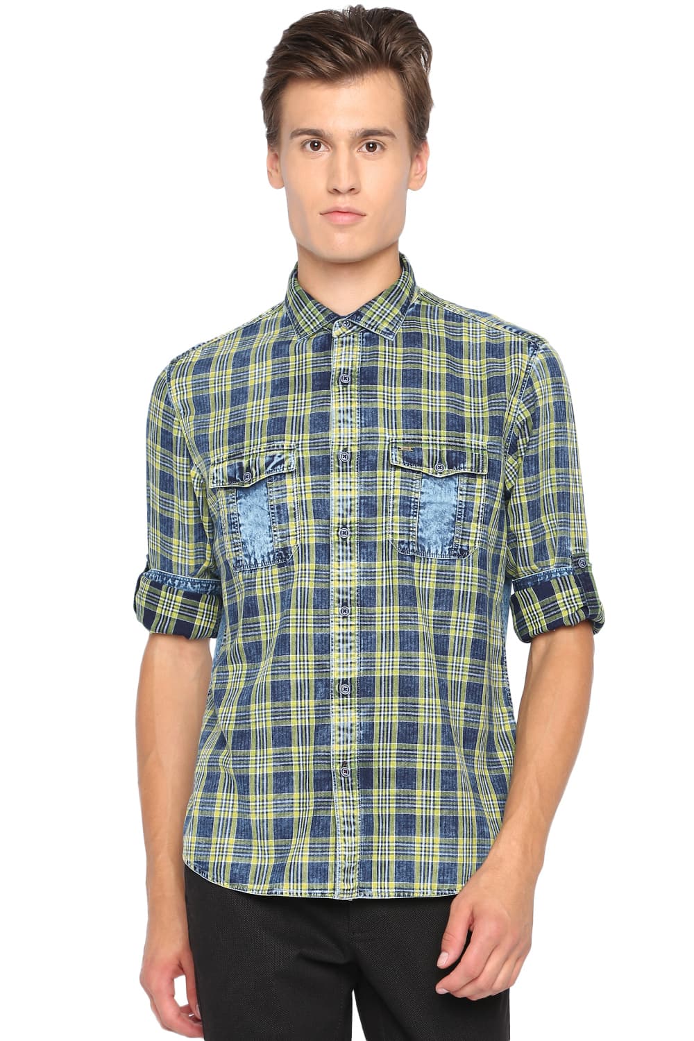 BASICS SLIM FIT DENIM SHIRT