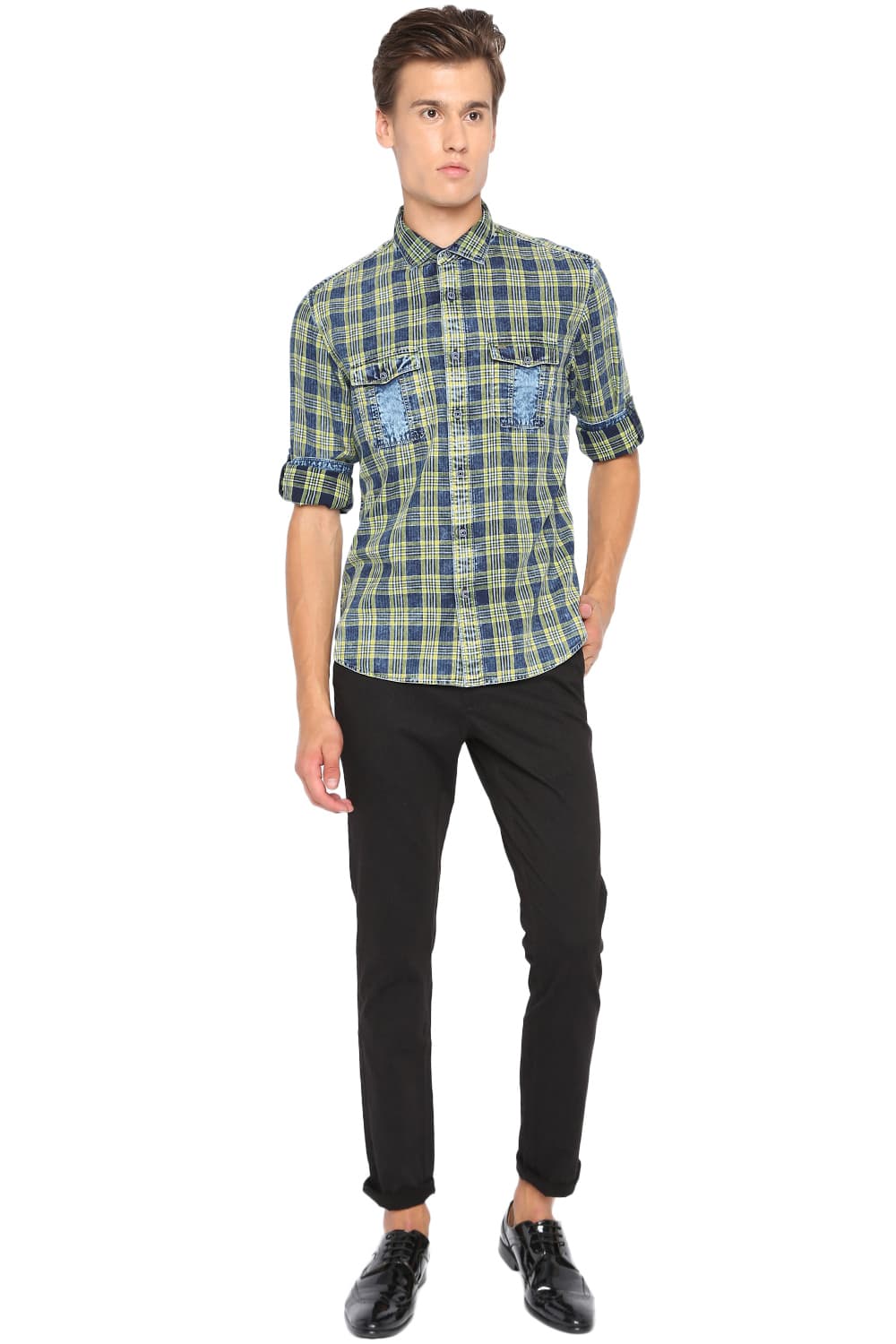 BASICS SLIM FIT DENIM SHIRT