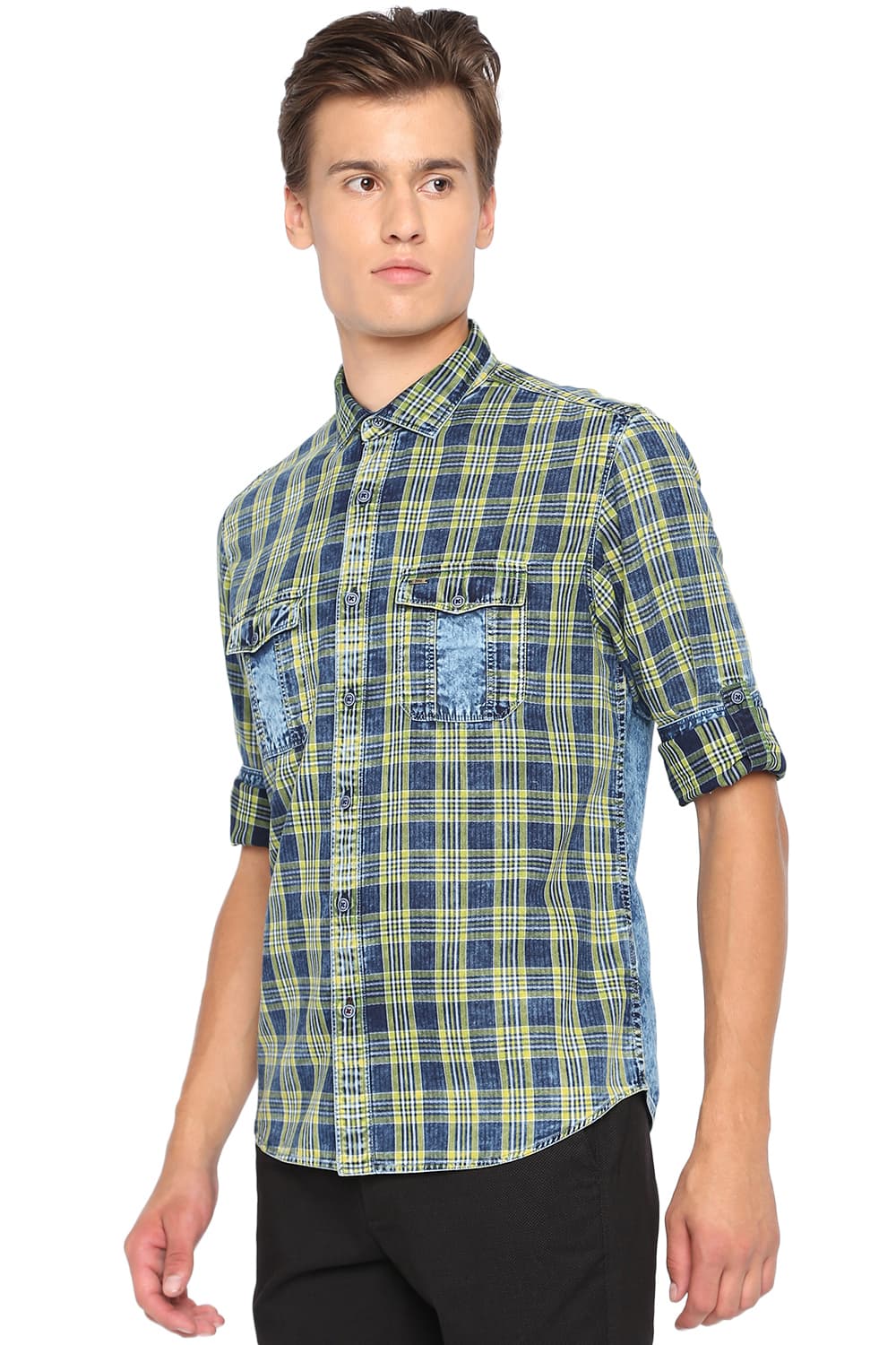 BASICS SLIM FIT DENIM SHIRT