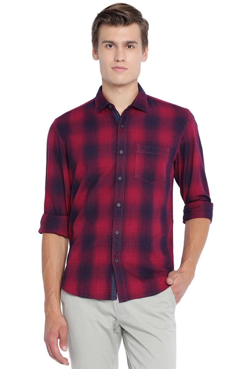 BASICS SLIM FIT CHECKS SHIRT