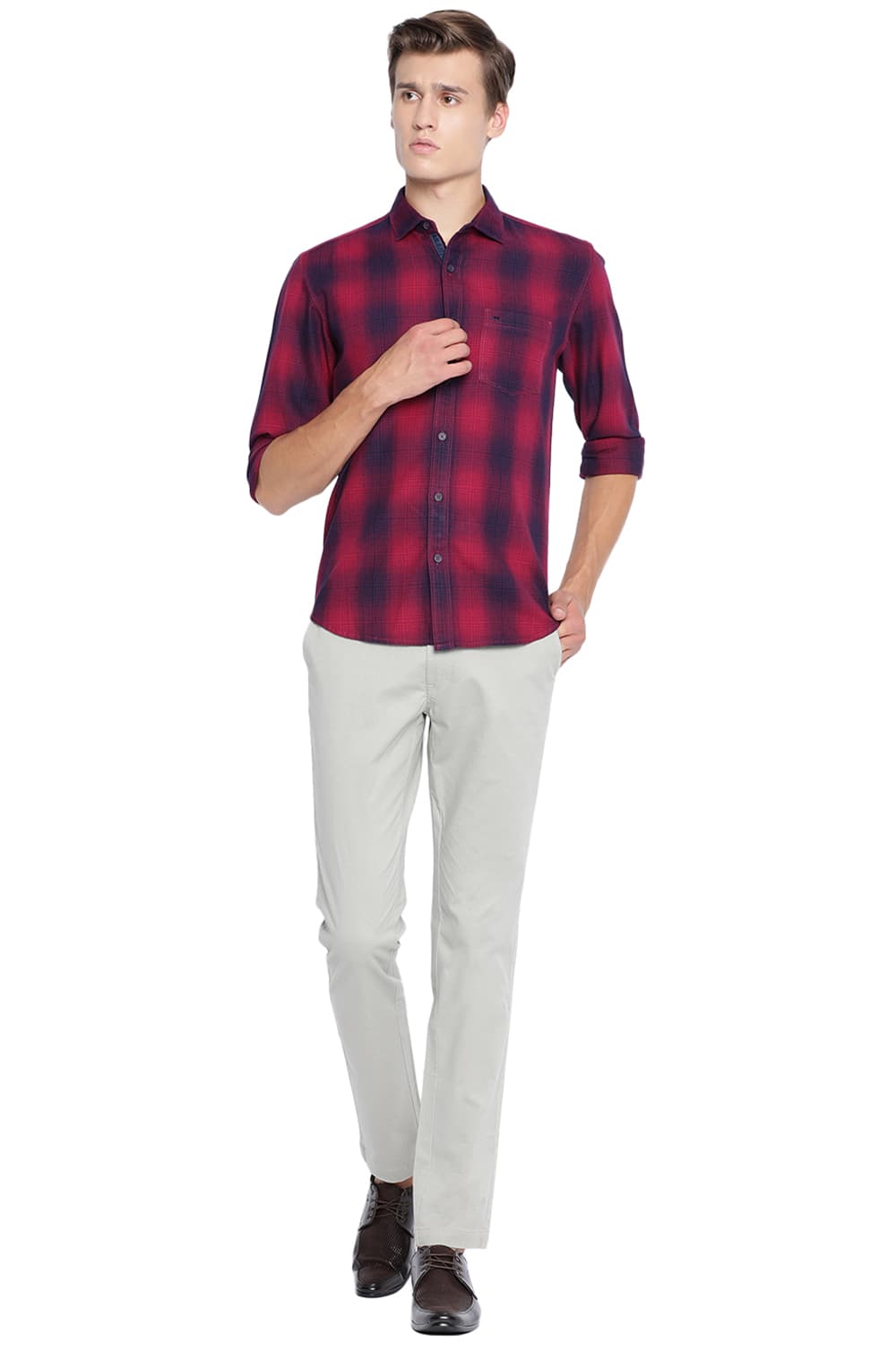 BASICS SLIM FIT CHECKS SHIRT