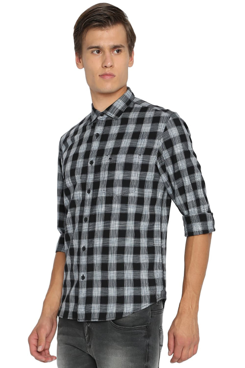 BASICS SLIM FIT CHECKS SHIRT