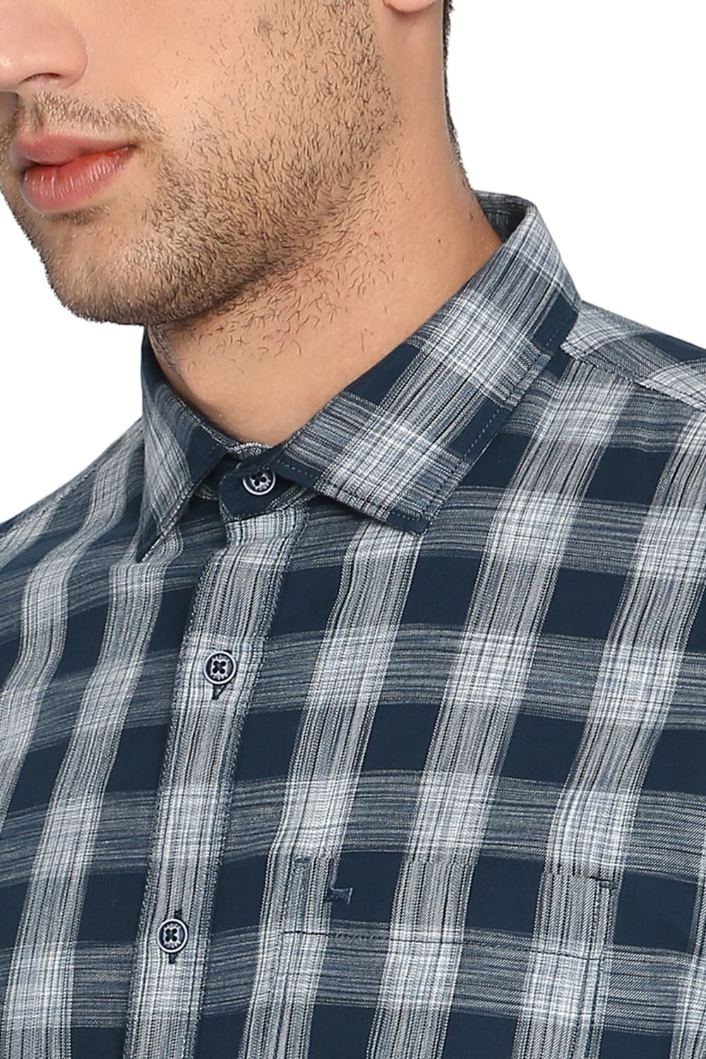 BASICS SLIM FIT CHECKS SHIRT