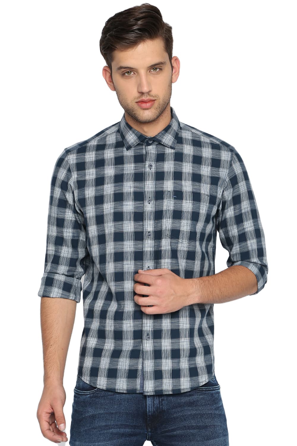 BASICS SLIM FIT CHECKS SHIRT