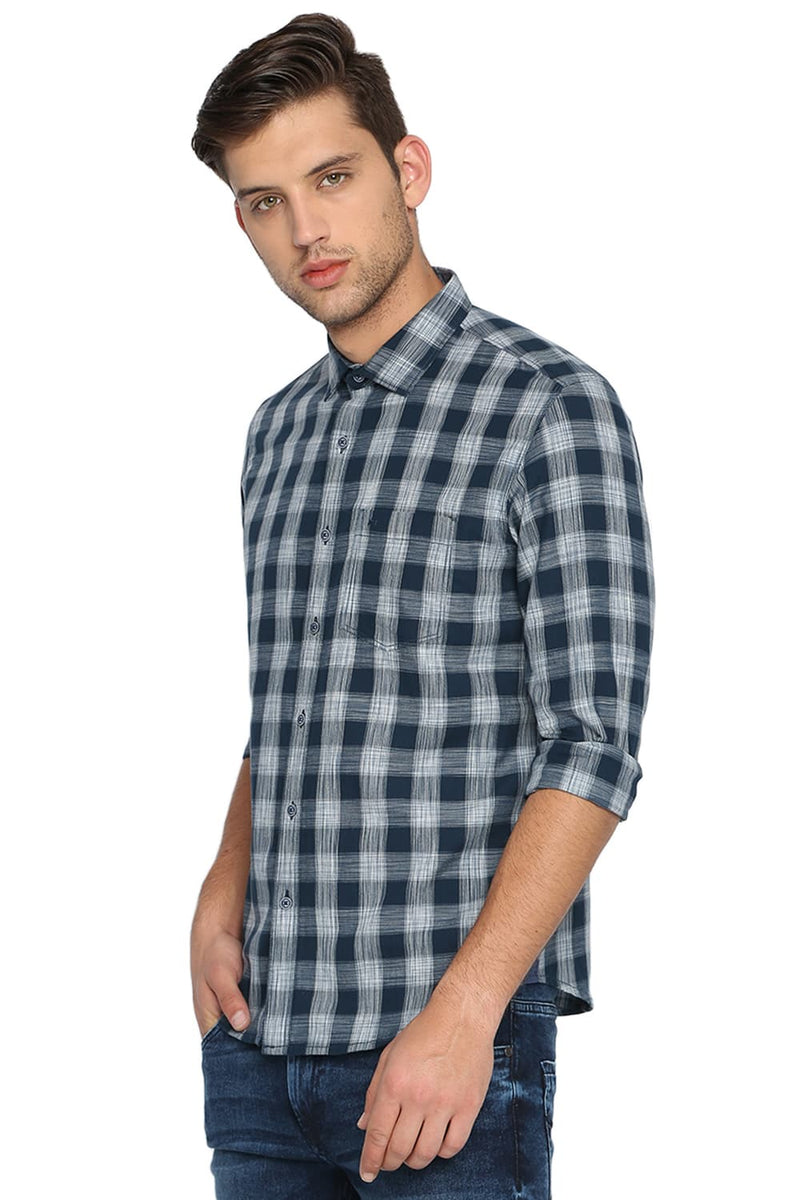 BASICS SLIM FIT CHECKS SHIRT