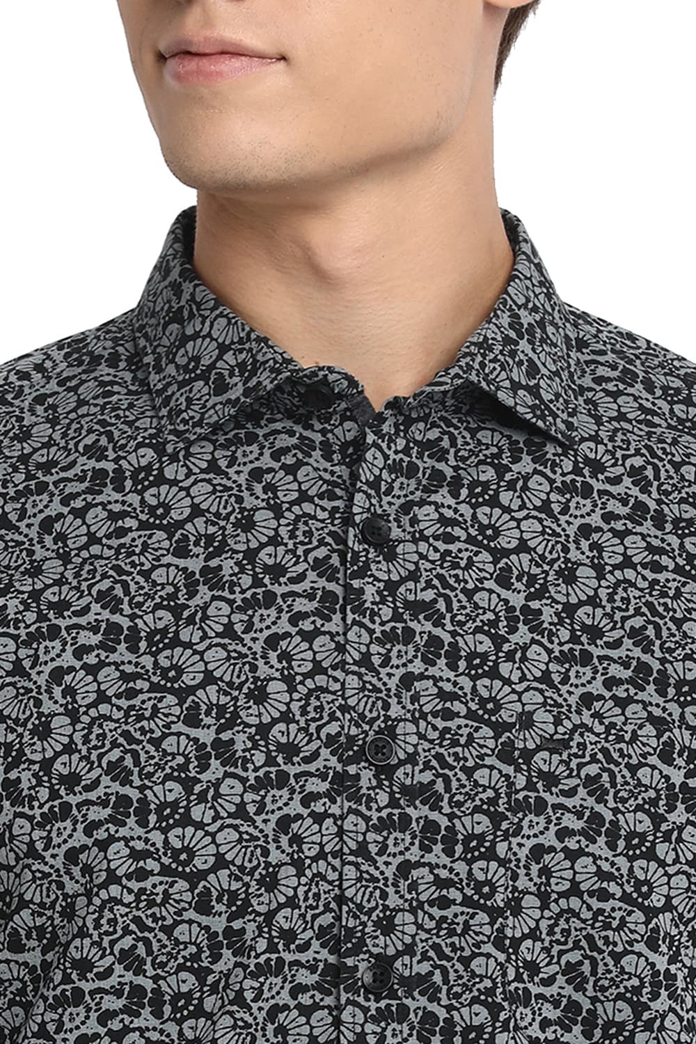 BASICS SLIM FIT PRINTED FILA FIL SHIRT