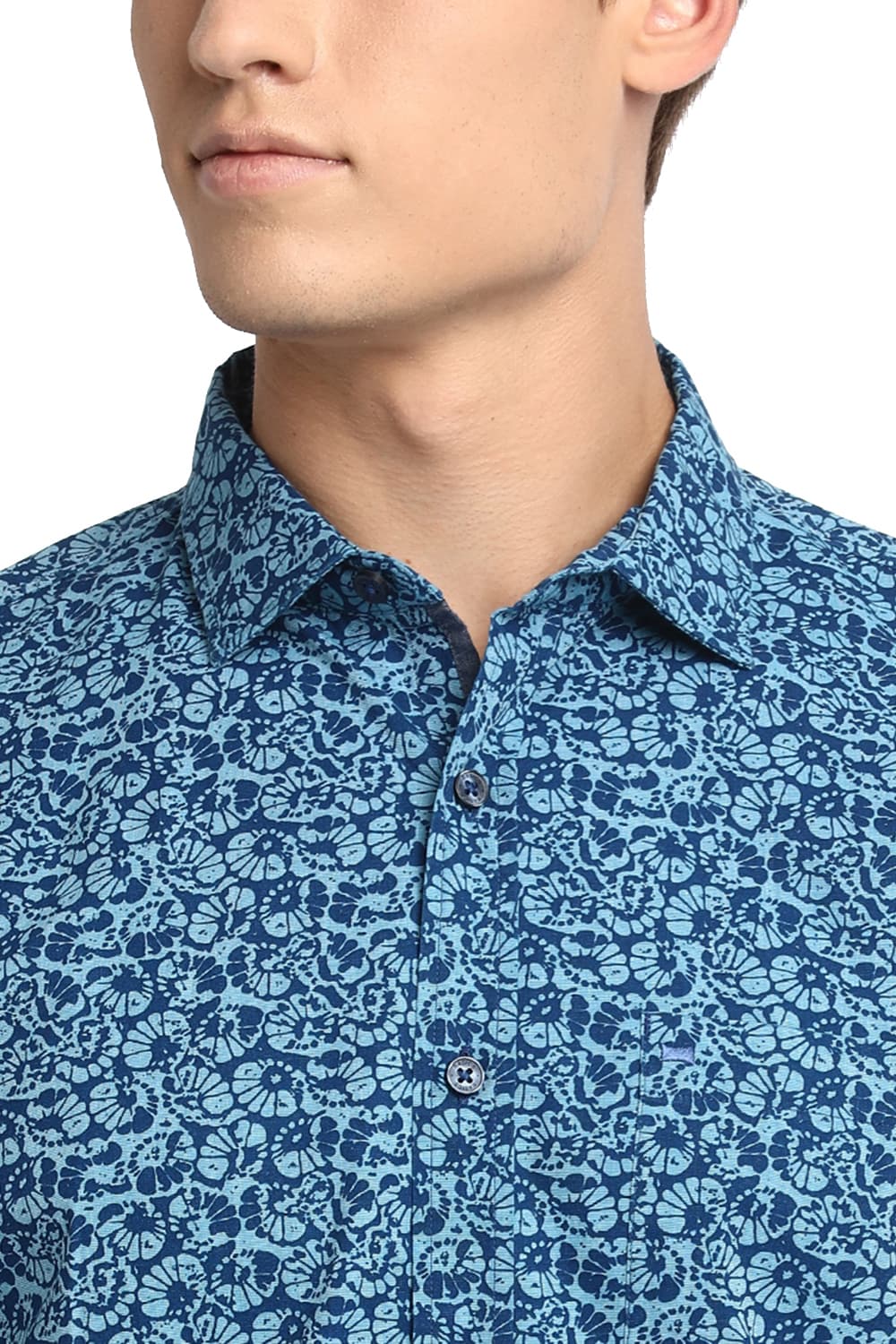 BASICS SLIM FIT PRINTED FILA FIL SHIRT