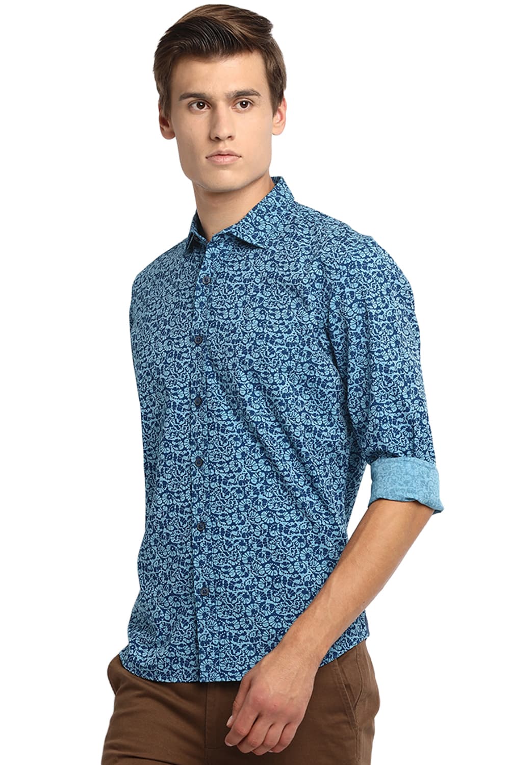 BASICS SLIM FIT PRINTED FILA FIL SHIRT