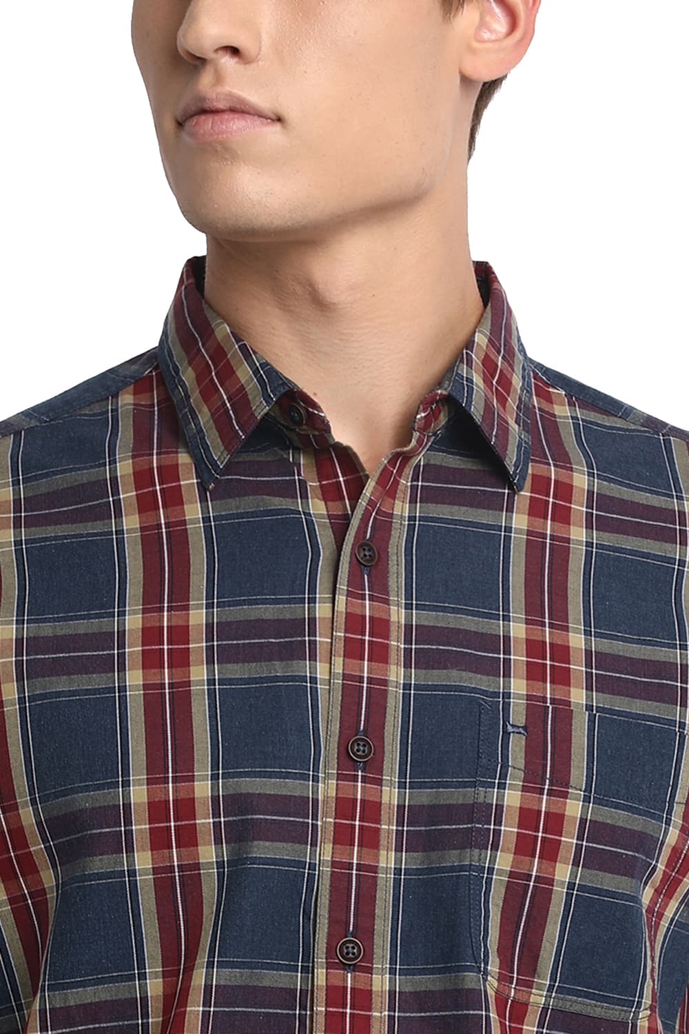 BASICS SLIM FIT CHECKS SHIRT