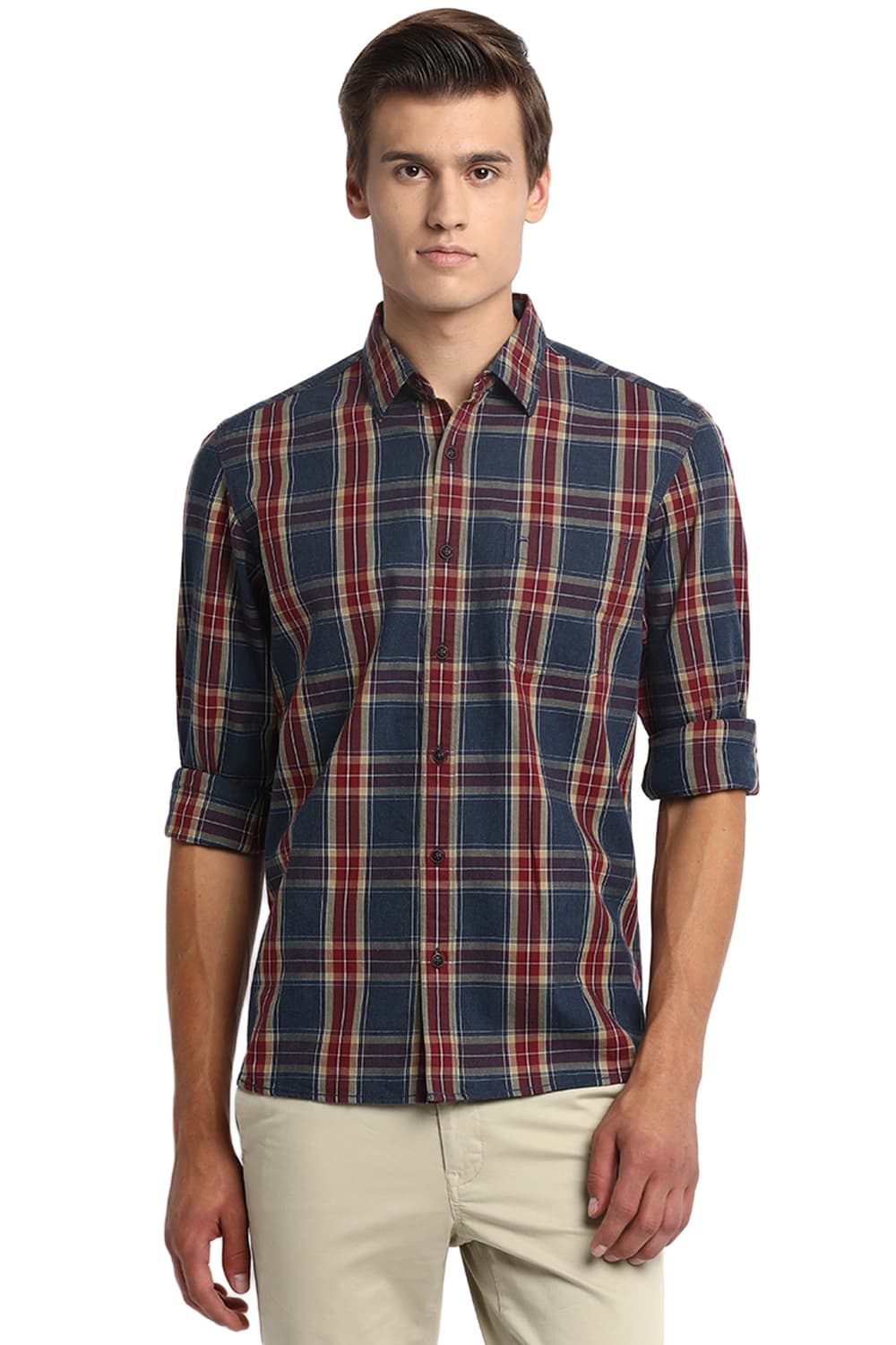 BASICS SLIM FIT CHECKS SHIRT