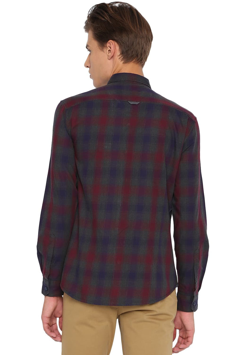 BASICS SLIM FIT CHECKS SHIRT