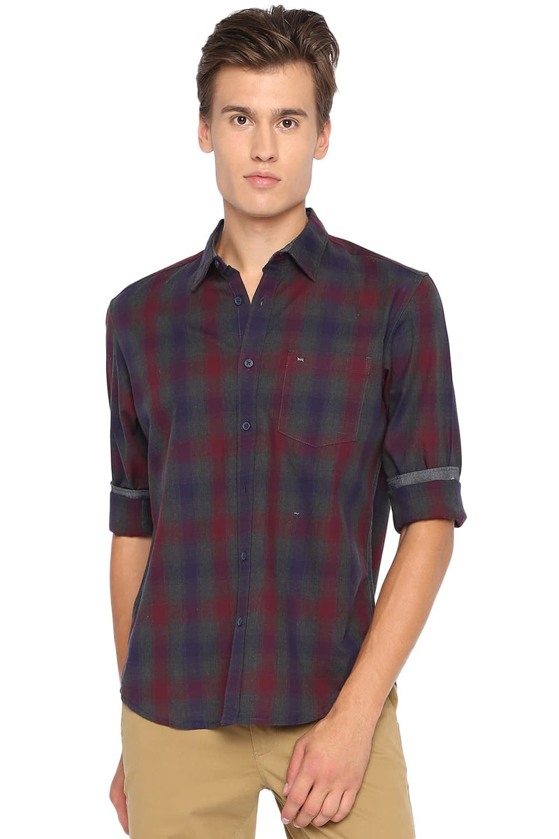 BASICS SLIM FIT CHECKS SHIRT