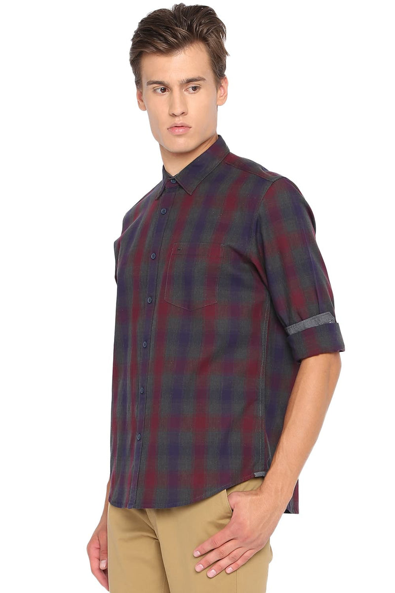 BASICS SLIM FIT CHECKS SHIRT