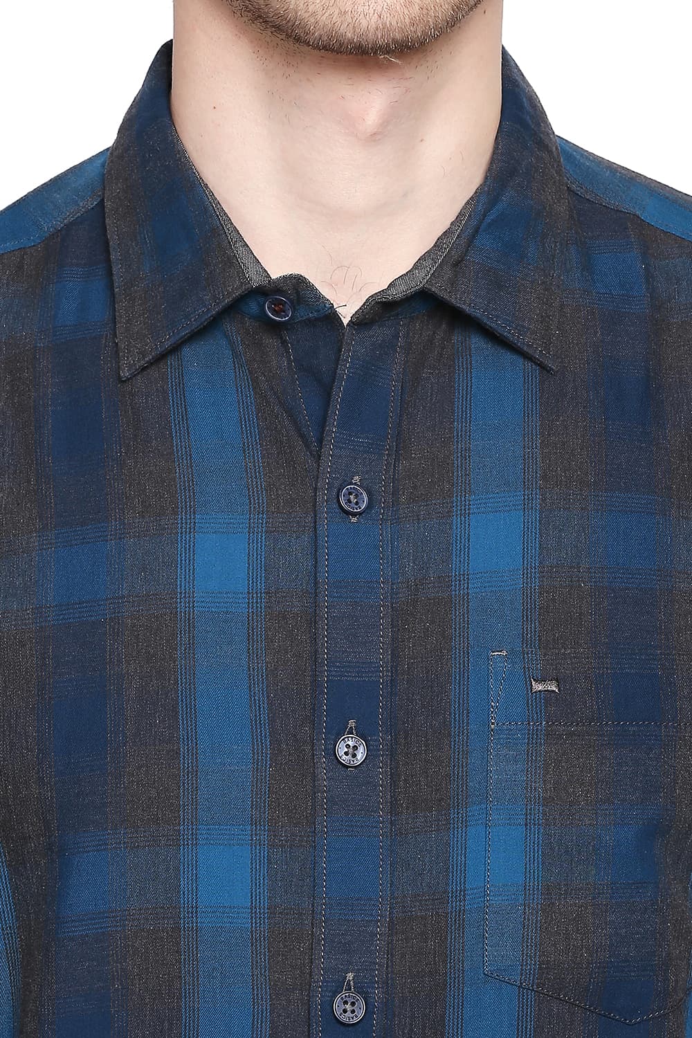 BASICS SLIM FIT CHECKS SHIRT