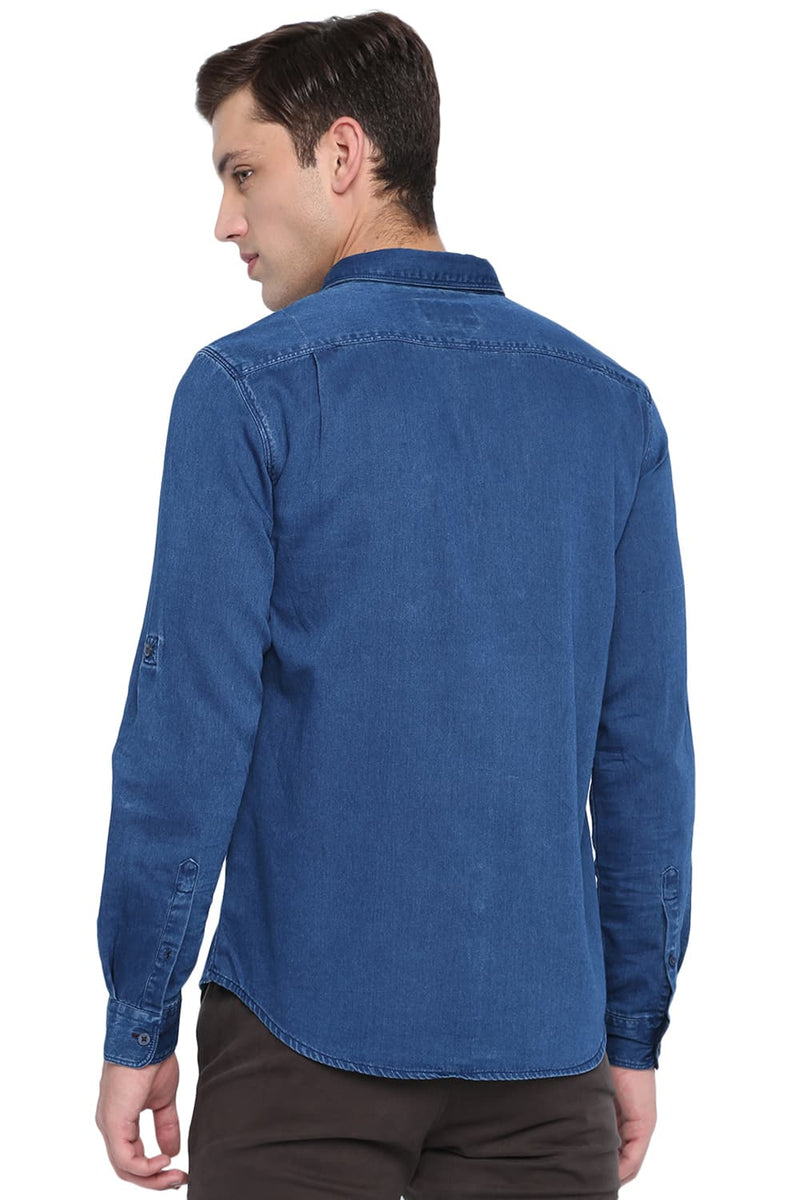 BASICS SLIM FIT DENIM SHIRT