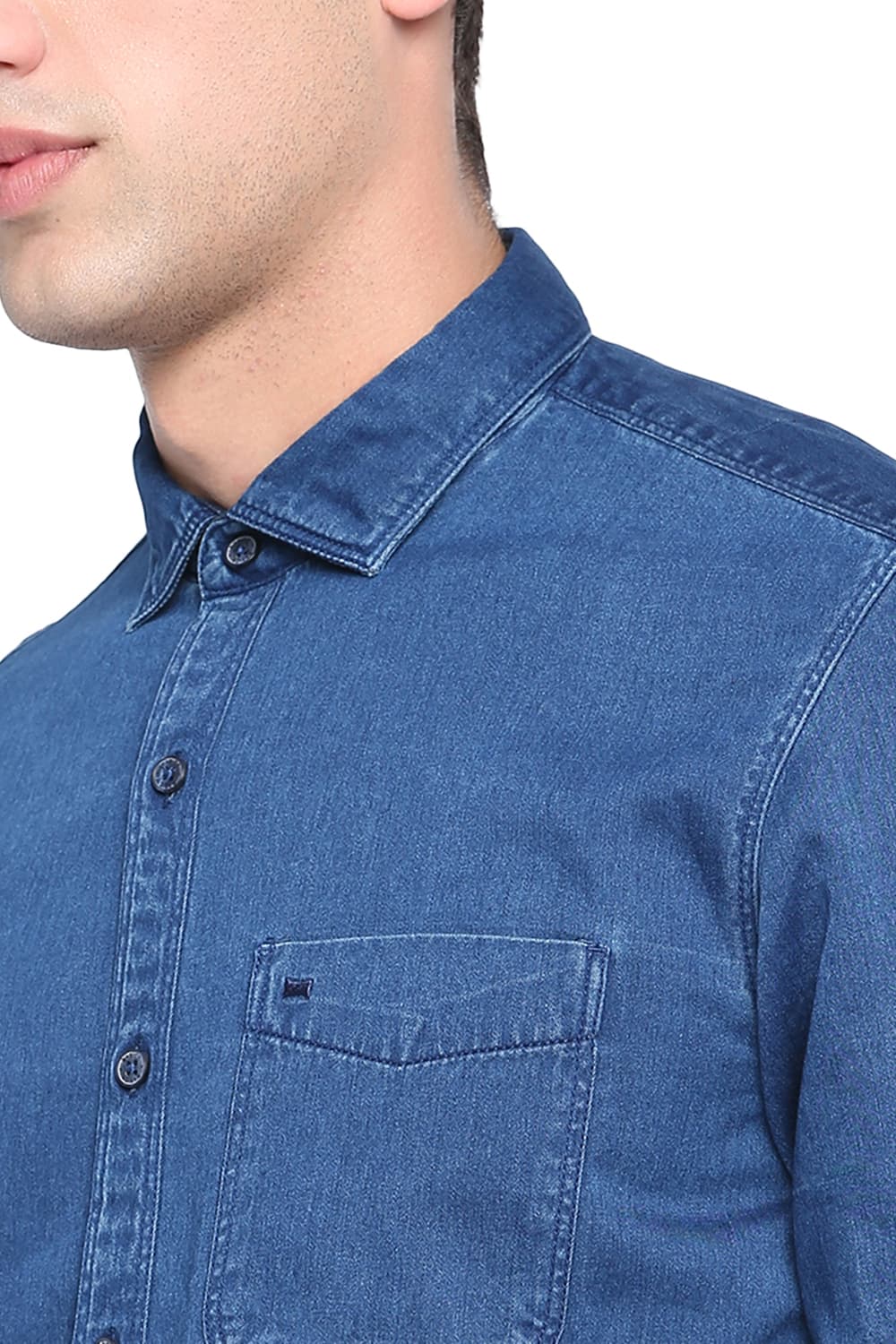 BASICS SLIM FIT DENIM SHIRT