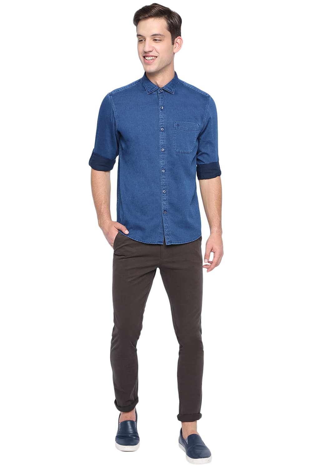 BASICS SLIM FIT DENIM SHIRT