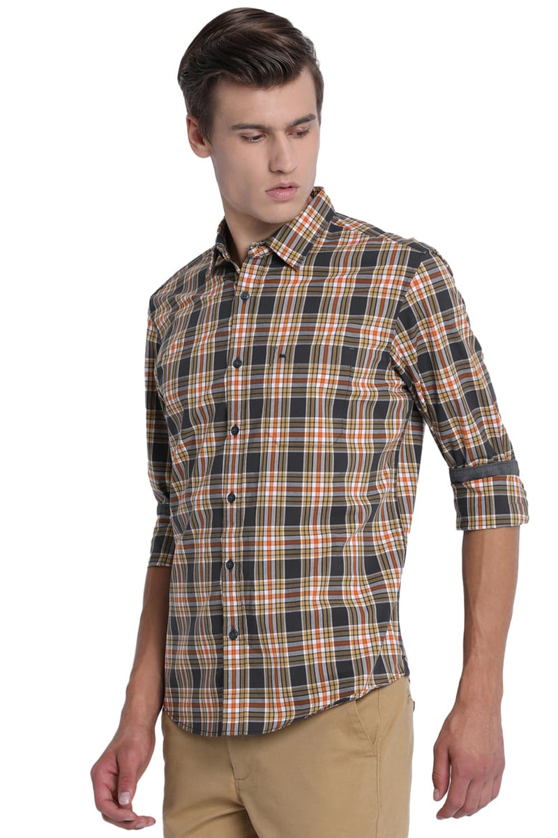 BASICS SLIM FIT CHECKS SHIRT