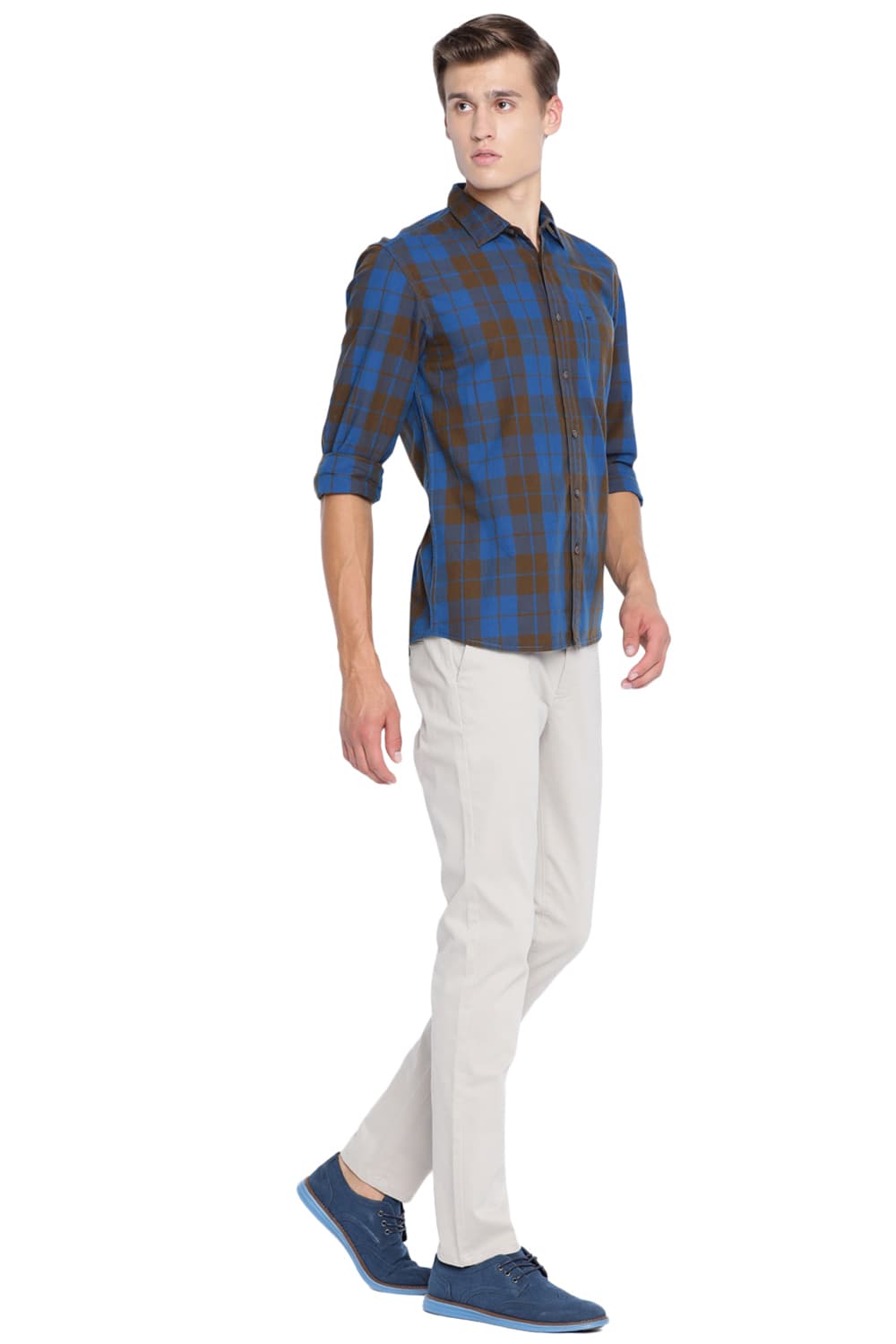 BASICS SLIM FIT CHECKS SHIRT