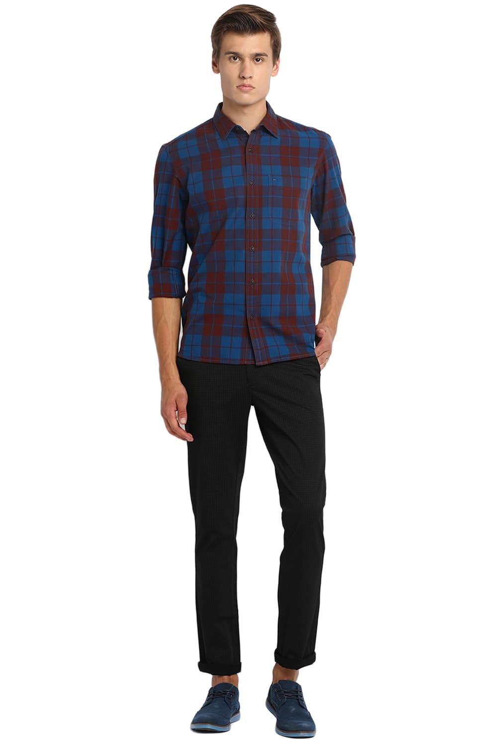 BASICS SLIM FIT CHECKS SHIRT