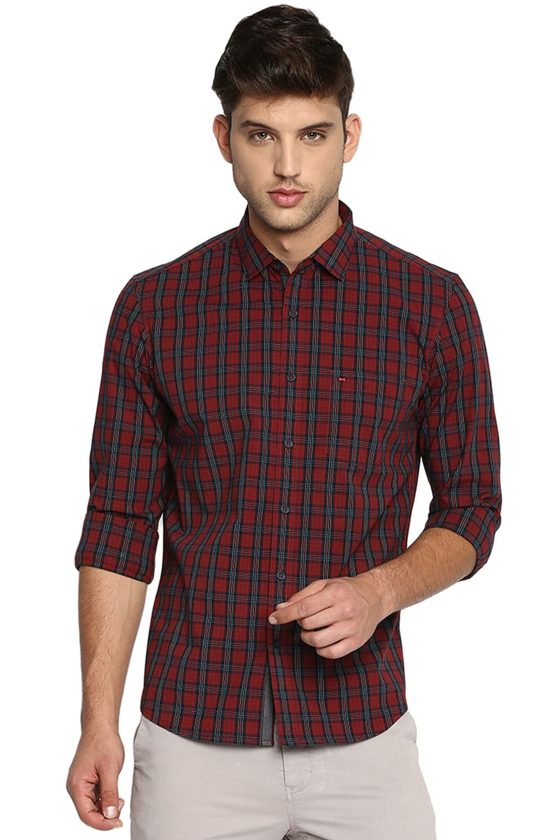 BASICS SLIM FIT CHECKS SHIRT