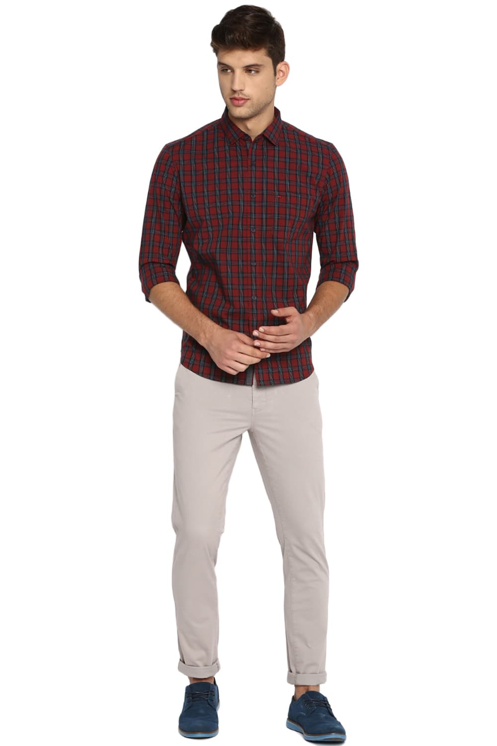 BASICS SLIM FIT CHECKS SHIRT