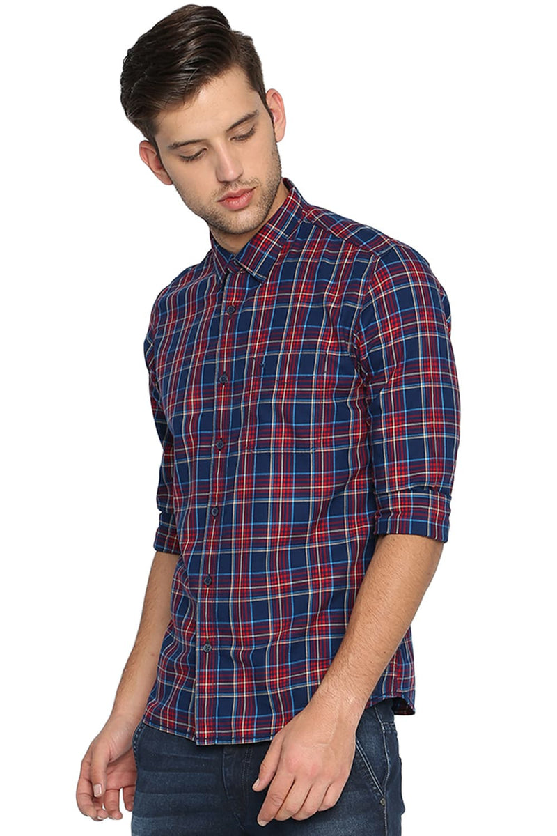 BASICS SLIM FIT CHECKS SHIRT