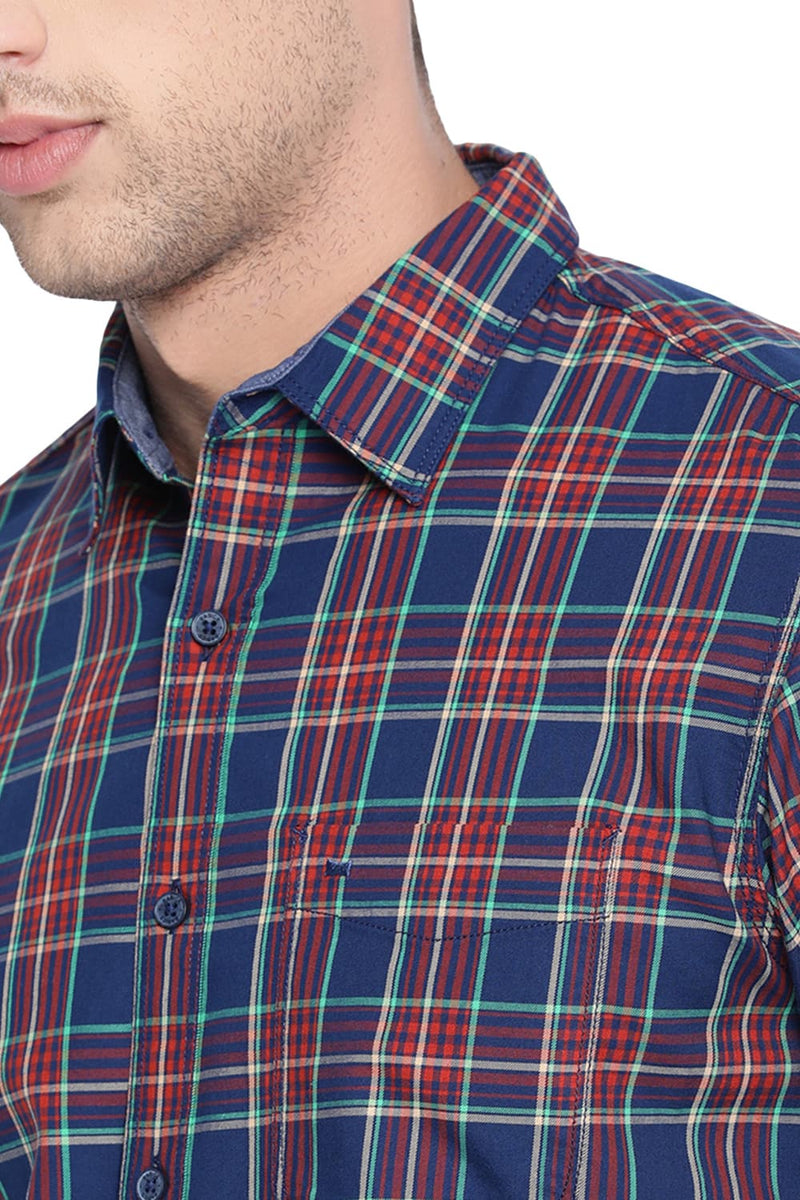 BASICS SLIM FIT CHECKS SHIRT