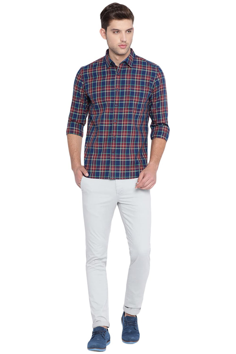 BASICS SLIM FIT CHECKS SHIRT