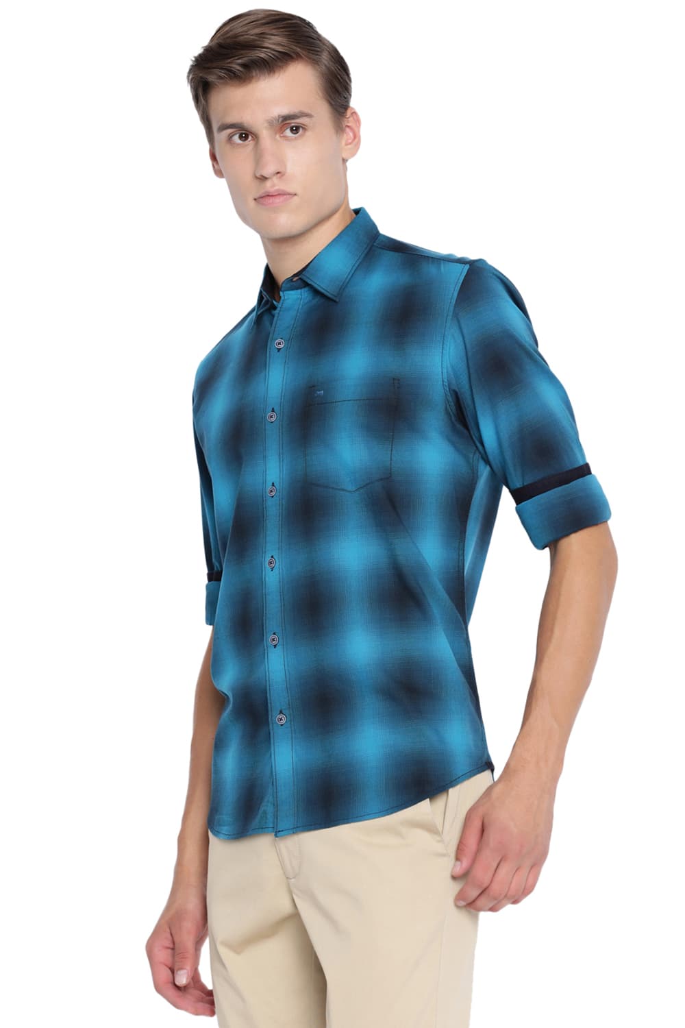 BASICS SLIM FIT CHECKS SHIRT