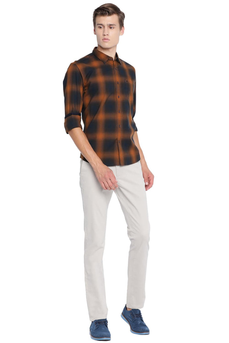 BASICS SLIM FIT CHECKS SHIRT