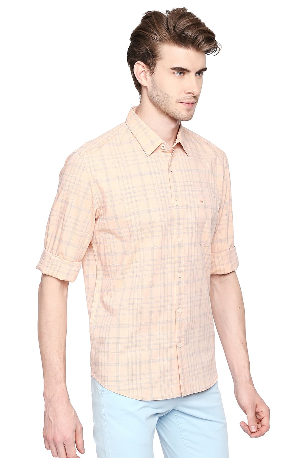 BASICS SLIM FIT CHECKS SHIRT