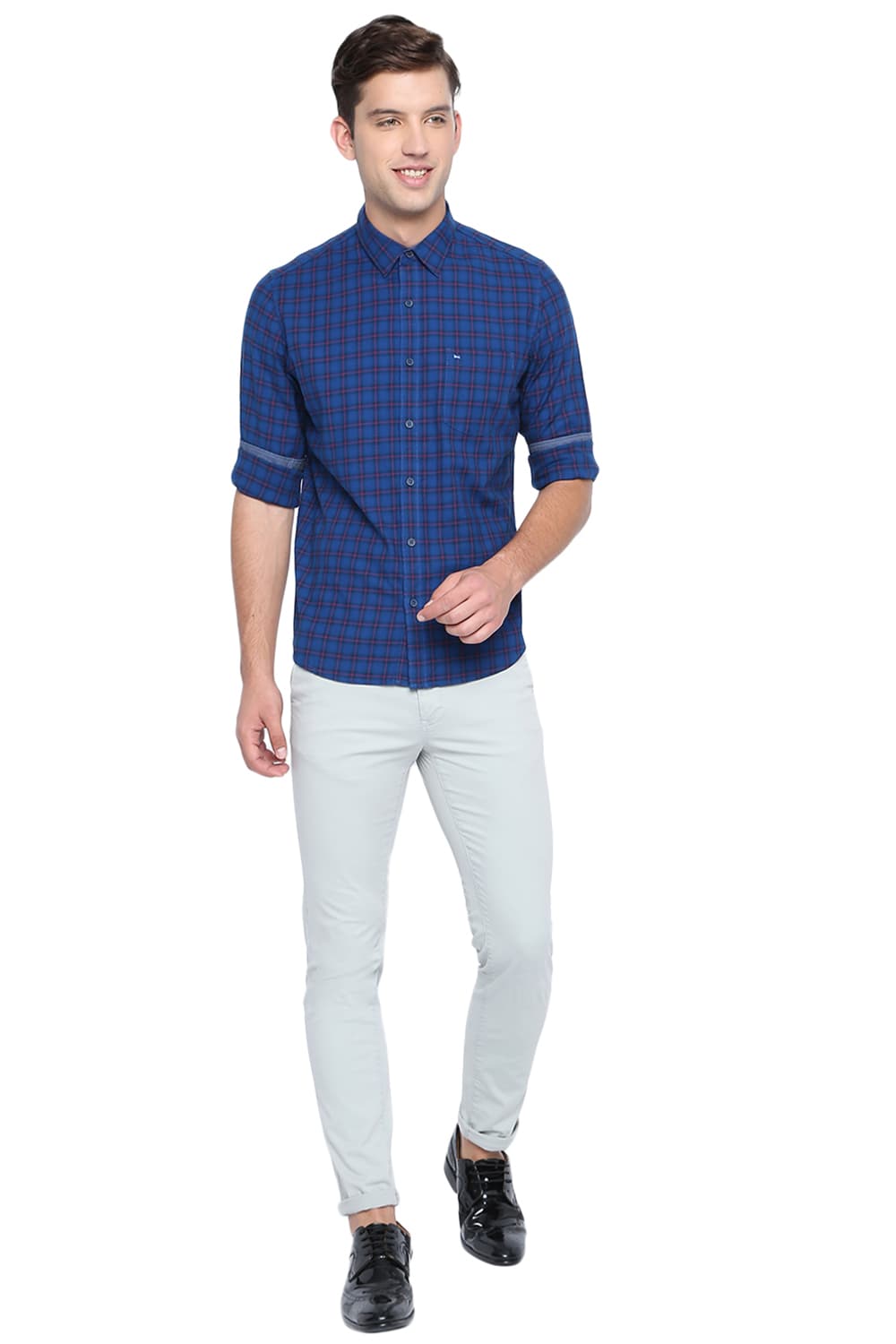 BASICS SLIM FIT CHECKS SHIRT