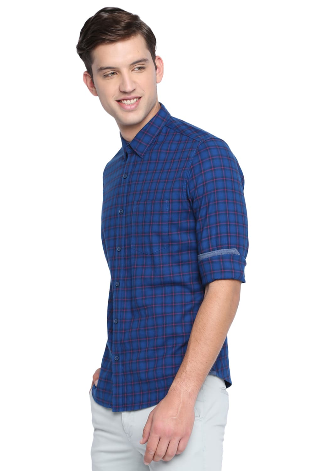 BASICS SLIM FIT CHECKS SHIRT