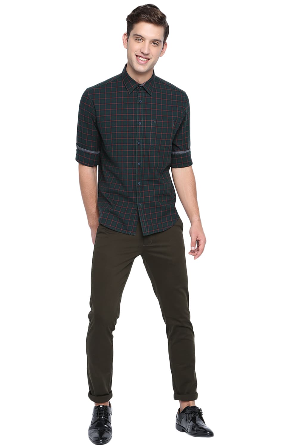 BASICS SLIM FIT CHECKS SHIRT