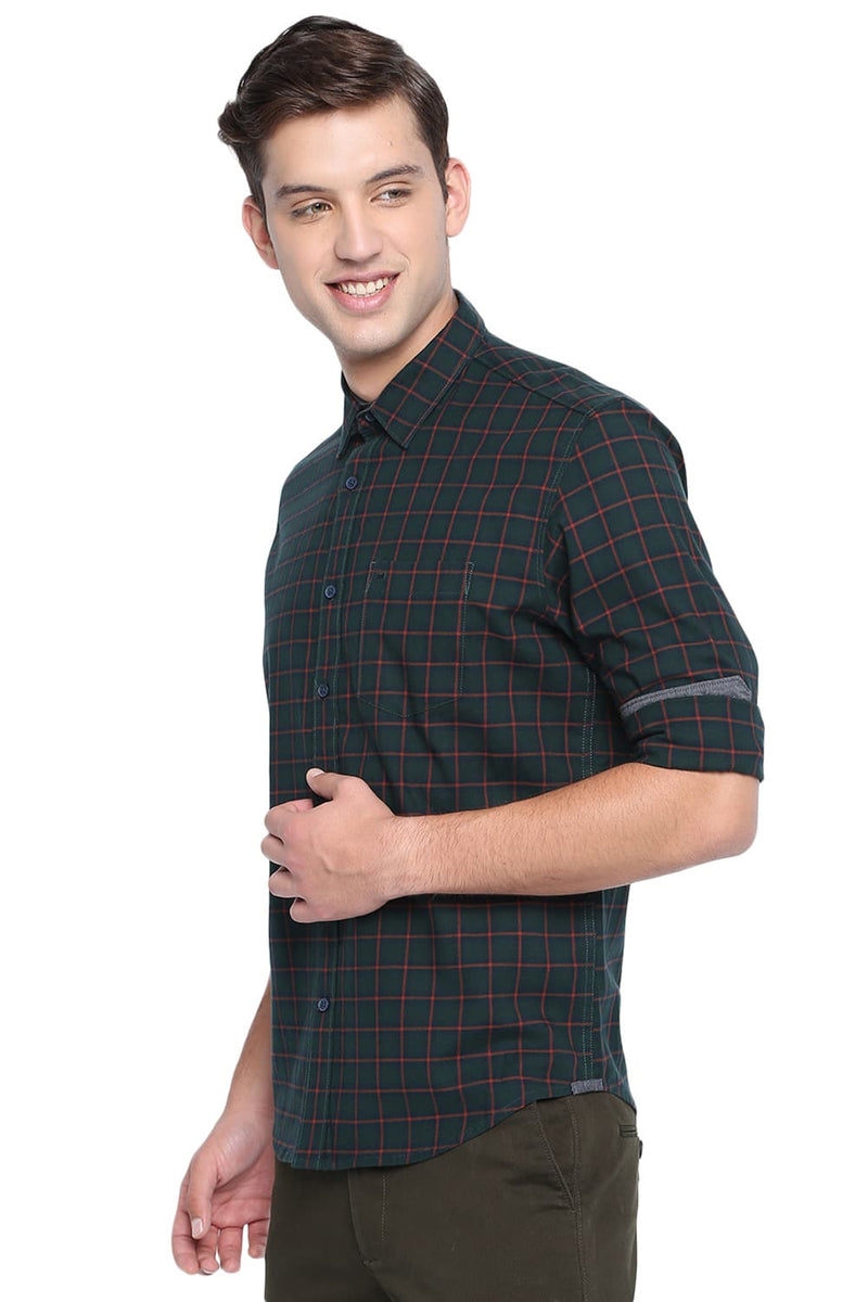 BASICS SLIM FIT CHECKS SHIRT