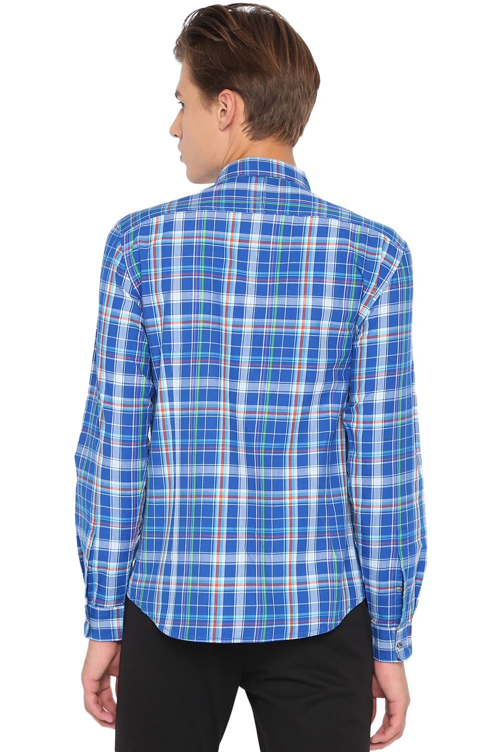 BASICS SLIM FIT TWILL CHECKS SHIRT