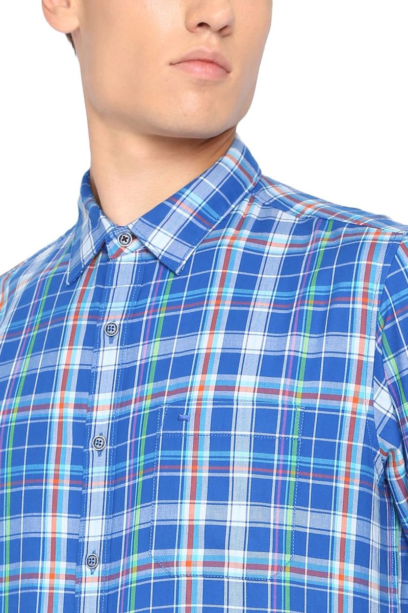 BASICS SLIM FIT TWILL CHECKS SHIRT