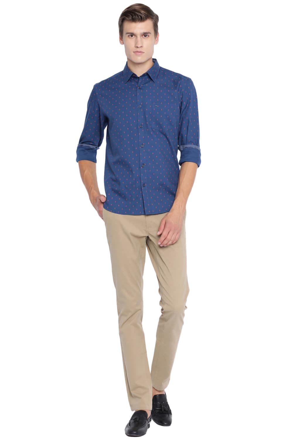 BASICS SLIM FIT PRINTED SHIRT