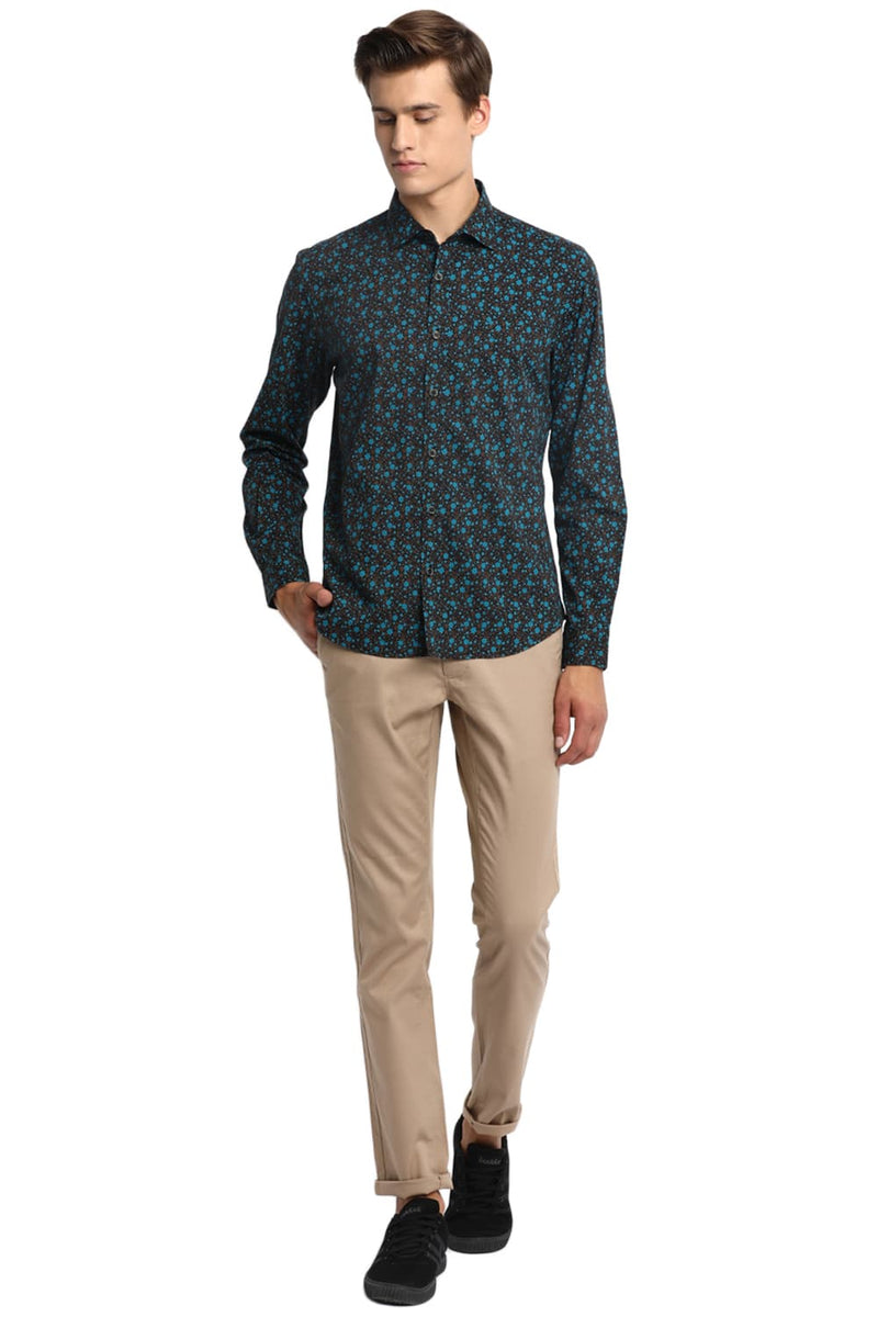 BASICS SLIM FIT PRINTED SHIRT