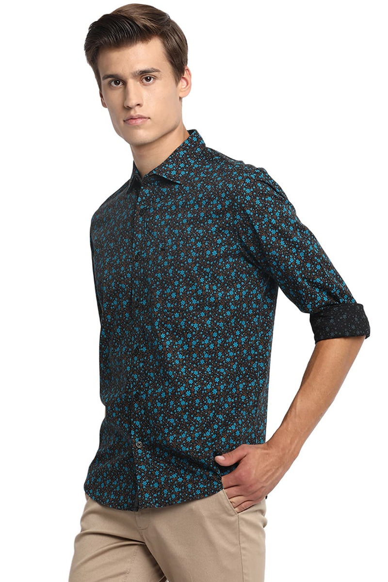 BASICS SLIM FIT PRINTED SHIRT