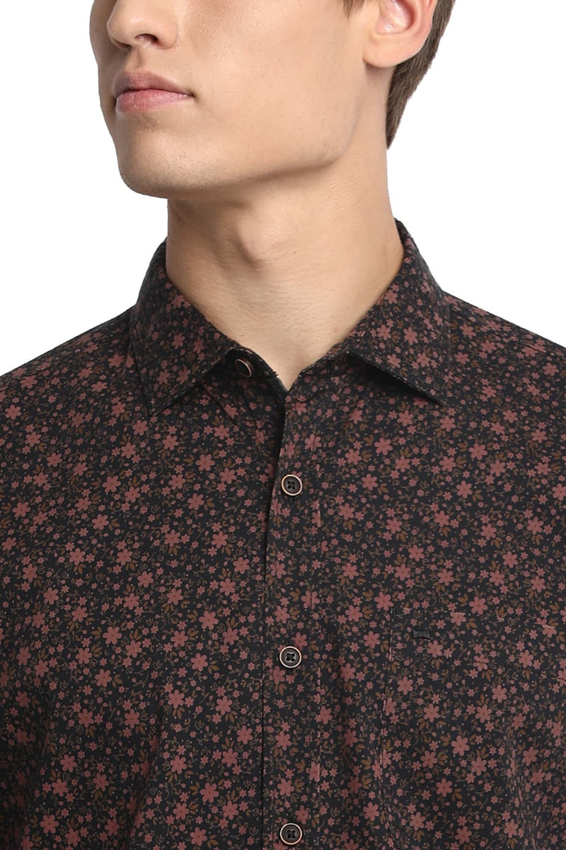 BASICS SLIM FIT PRINTED SHIRT