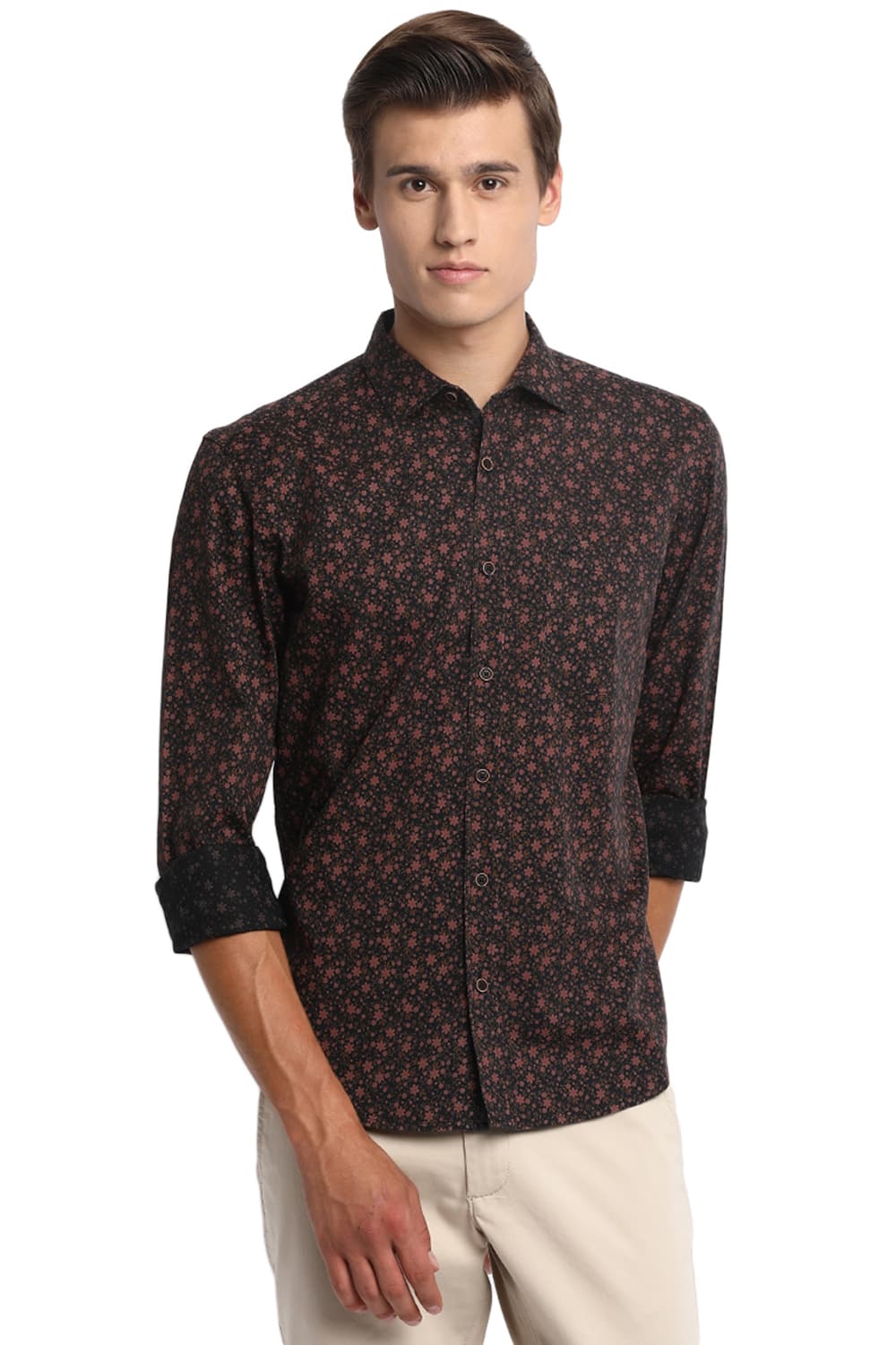 BASICS SLIM FIT PRINTED SHIRT